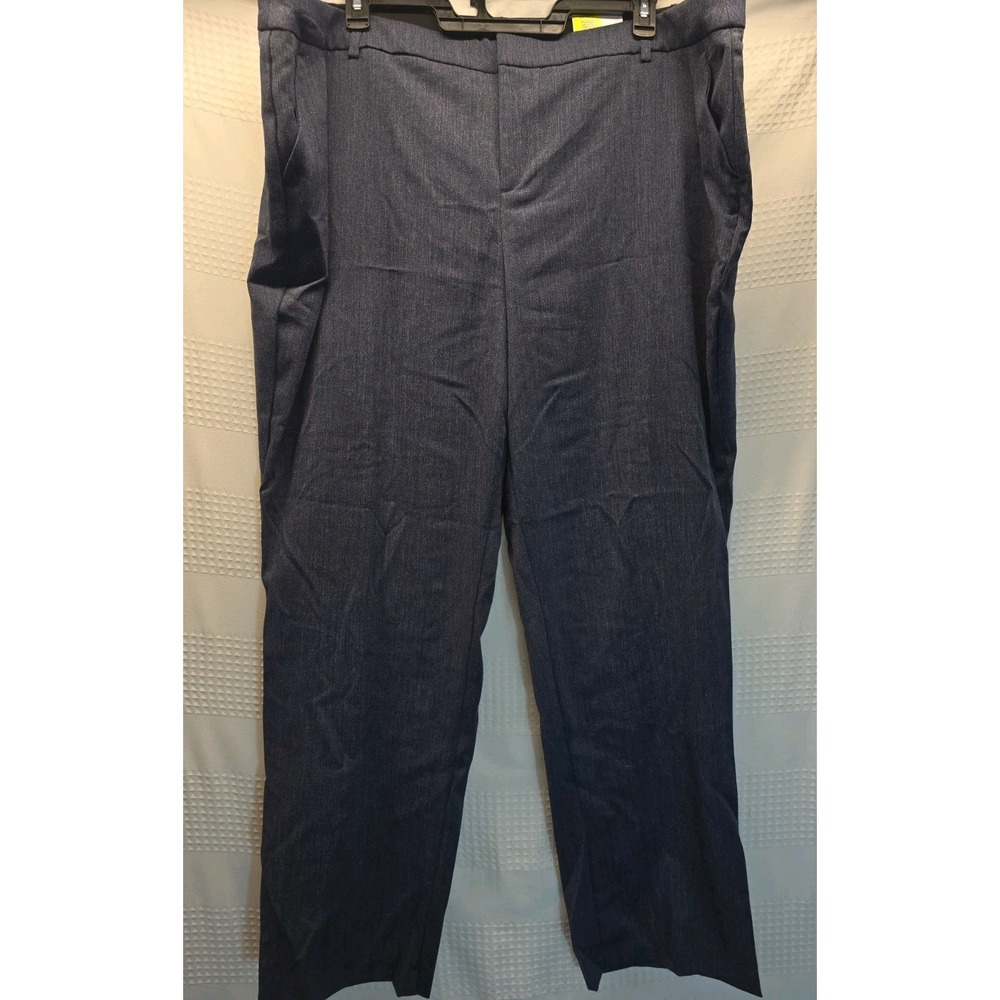 Nine West Barely Bootcut Mid Rise Pants 26W Long Blue Elastic Waist Dress Pants